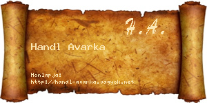 Handl Avarka névjegykártya